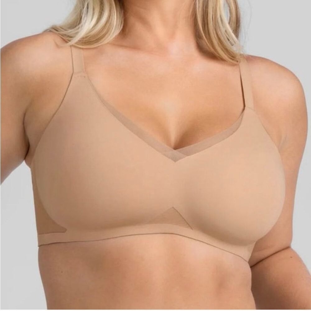Honeylove Crossover tan beige nude wireless comfort Bra  38 B/C Large